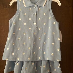 Little Me Sky Blue and White Daisy Set